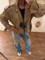 ترنچ کت کراپ نسکافه ای - Image 6