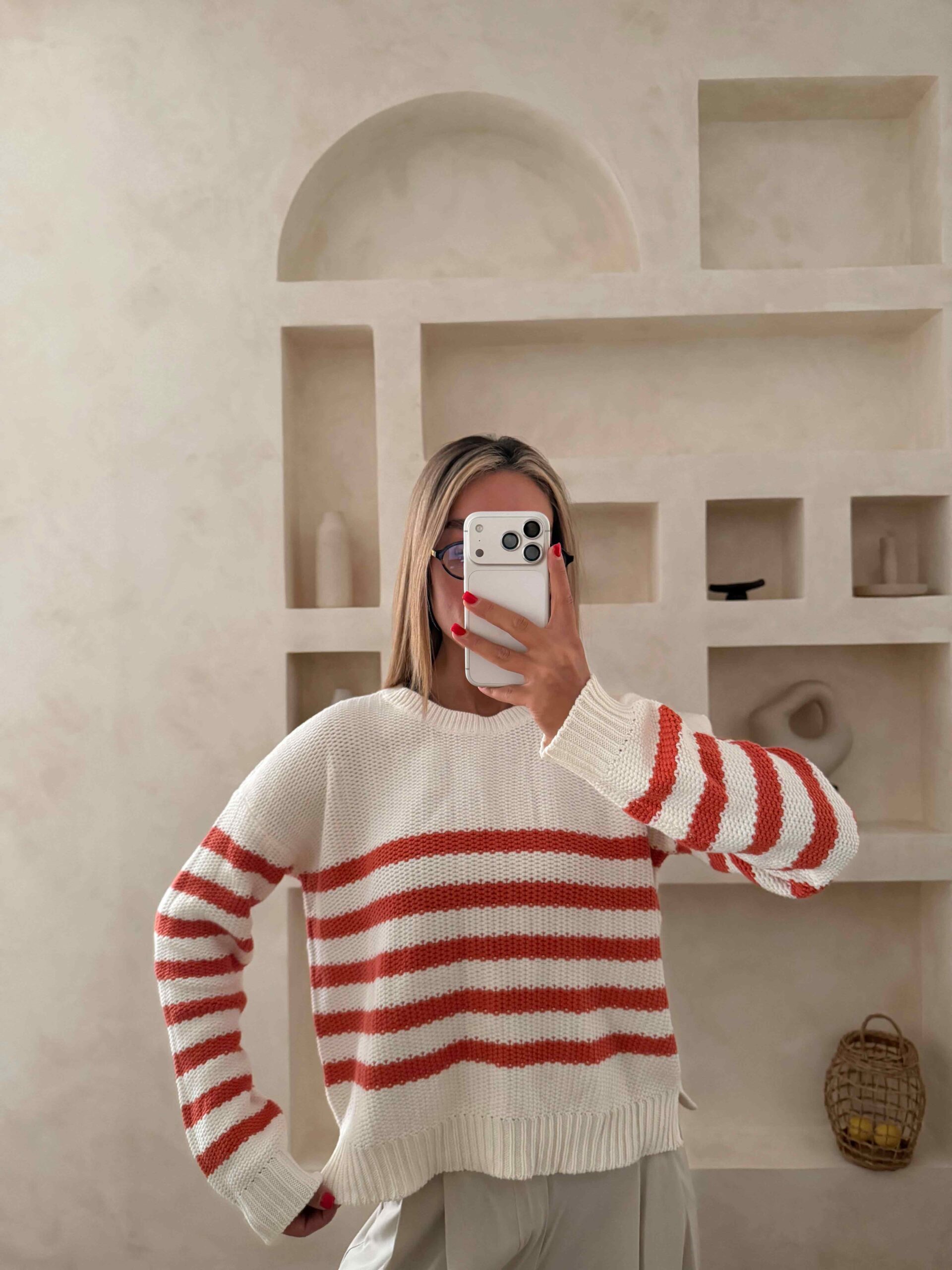 IMG_3491 پلیور FRC WOMAN راه راه نارنجی - Image 1