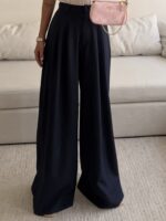 CATTLEYA Wide Leg Pants | Navy Blue - Image 2