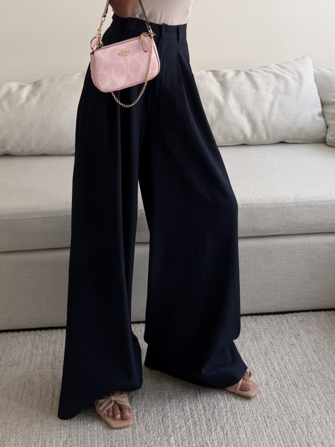 PANTS SOO CATTLEYA Wide Leg Pants | Navy Blue - Image 1