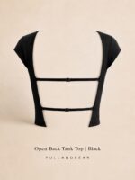 Pullandbear |Open Back Tank Top Black - Image 2