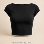 Pullandbear |Open Back Tank Top Black