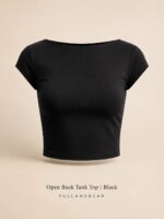 Pullandbear |Open Back Tank Top Black