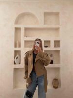 ترنچ کت کراپ نسکافه ای - Image 5