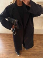 پالتو بلند کلاسیک مشکی - Image 2