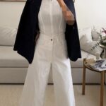 شلوار جین واید لگ کراپ Bershka | Clean Summer Fit