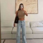 شلوار جین وایدلگ PULL&BEAR آبی