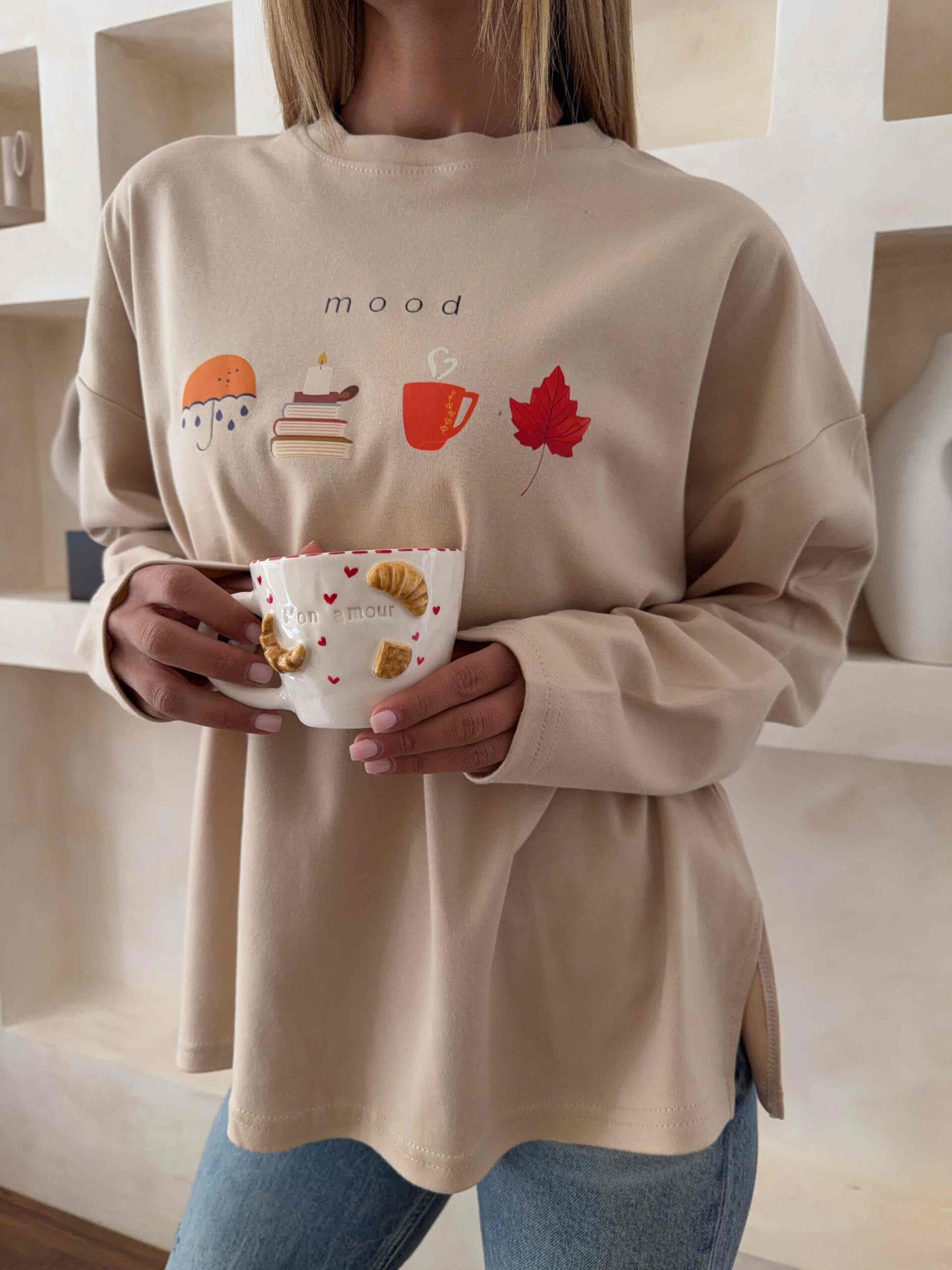 8 تیشرت آستین بلند طرح پاییزه - Image 1