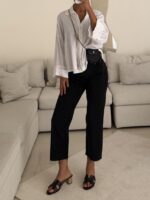 شومیز RELAXED LINEN 100% MANGO رنگ سفید