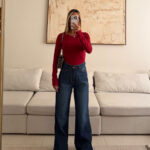 شلوار جین واید لگ H&M آبی تیره