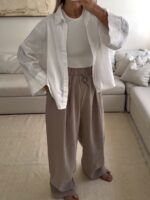 شومیز RELAXED LINEN 100% MANGO رنگ سفید