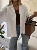 شومیز لینن H&M رنگ سفید