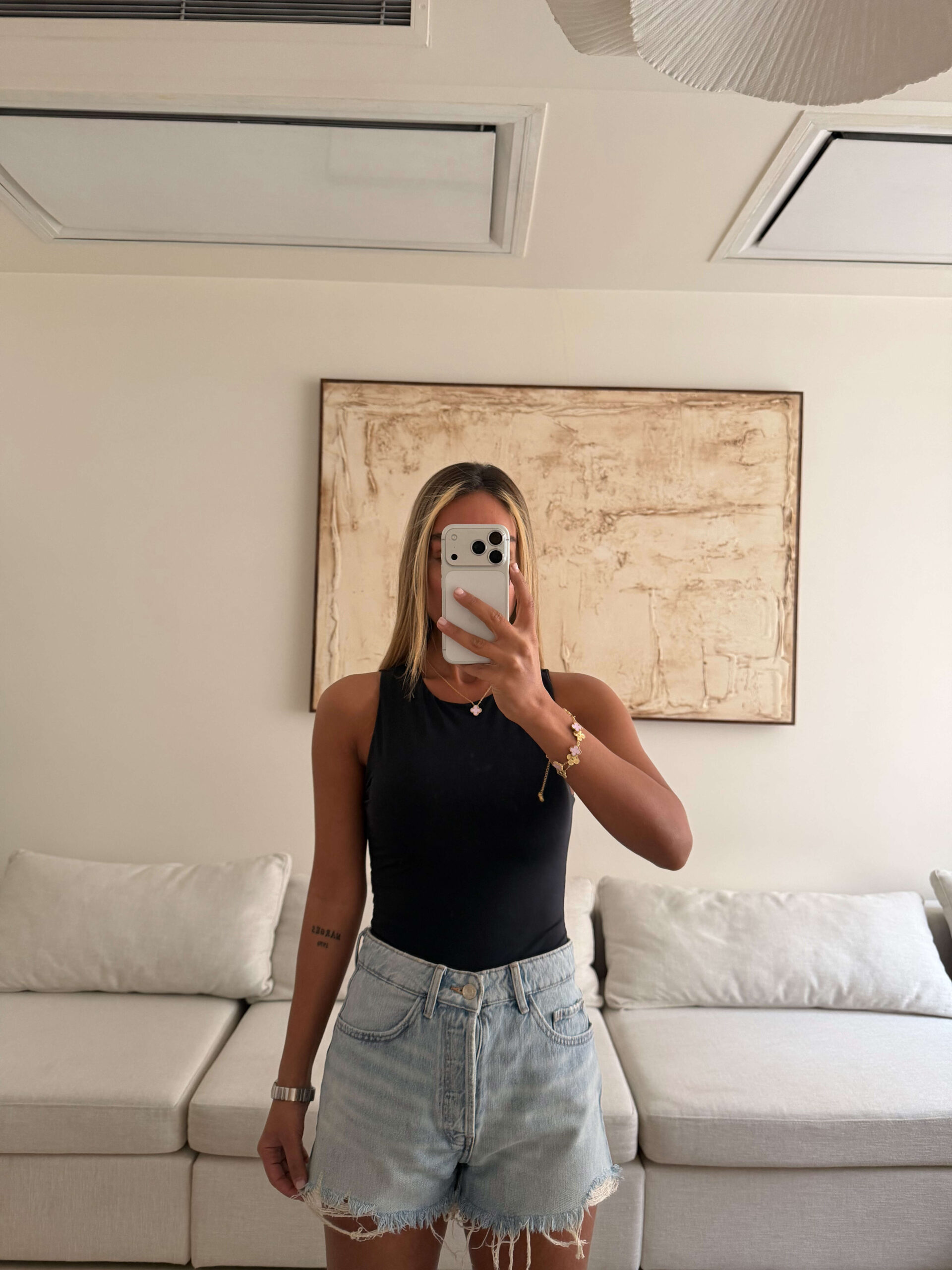 Edited in Tezza with: Cocoa ZARA | Classic Blue Denim Shorts - Image 1