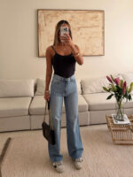 شلوار جین واید لگ H&M رنگ Soft Light - Image 2