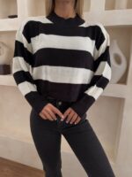 پلیور راه راه سفید مشکی زارا - Image 2