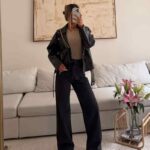 شلوار واید لگ ANKO دو جیب جلو– رنگ ذغالی (Charcoal)