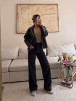 شلوار واید لگ ANKO دو جیب جلو– رنگ ذغالی (Charcoal)