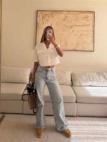 شلوار جین وایدلگ PULL&BEAR آبی - Image 2