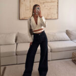 شلوار جین واید لگ H&M سرمه ای