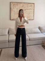 شلوار جین واید لگ H&M سرمه ای - Image 2