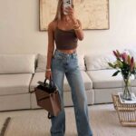شلوار جین واید لگ H&M آبی کلاسیک