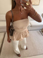 تاپ دکلته ZARA کرم - Image 4