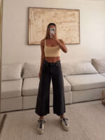 شلوار واید لگ جین H&M ذغالی