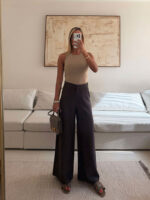 شلوار واید لگ فاق بلند H&M موکا - Image 2