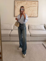 شلوار جین واید لگ ZARA آبی تیره