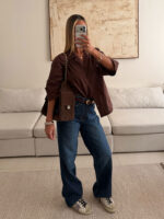 شومیز لینن H&M رنگ موکا تیره - Image 2