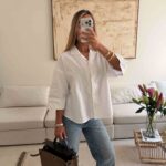 شومیز RELAXED LINEN 100% MANGO رنگ سفید