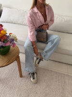 شومیز لینن H&M رنگ صورتی پاستلی