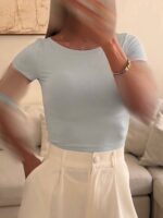 River Island |Slim fit tee | sky blue - Image 2