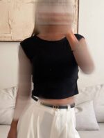 River Island | Sculpt Shoulder Tee (Black night) - Image 3