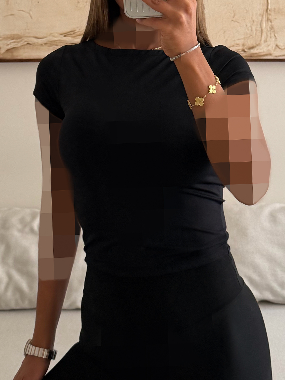 31-2 River Island - Slim fit tee| Black - Image 1