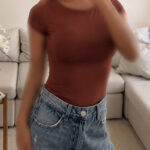 River Island |Slim fit tee | Rust