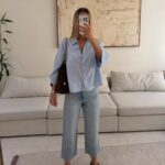 شومیز RELAXED LINEN 100% MANGO رنگ SKY BLUE