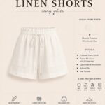CATTLEYA Linen Shorts | Ivory White