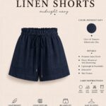 CATTLEYA Linen Shorts | Midnight Navy