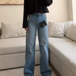 شلوار جین واید لگ H&M رنگ Soft Light