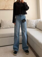 شلوار جین واید لگ H&M رنگ Soft Light