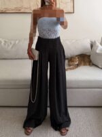 BERSHKA |Strapless Bodysuit Sky Blue - Image 4