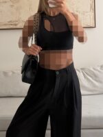 H&M | Mesh Panel Cut-Out Top - Image 2