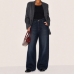 شلوار جین واید لگ H&M l Navy Blue