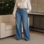 شلوار جین واید لگ H&M رنگ Soft Light