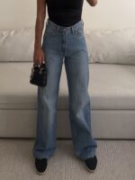 شلوار جین واید لگ H&M رنگ Soft Light - Image 4
