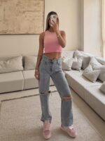 IBIZA Ripped-Straight Wide Jean|ZARA - Image 4