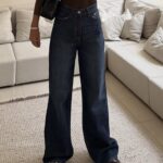 شلوار جین واید لگ H&M l Navy Blue