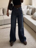 شلوار جین واید لگ H&M l Navy Blue