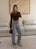 IBIZA Ripped-Straight Wide Jean|ZARA - Image 3